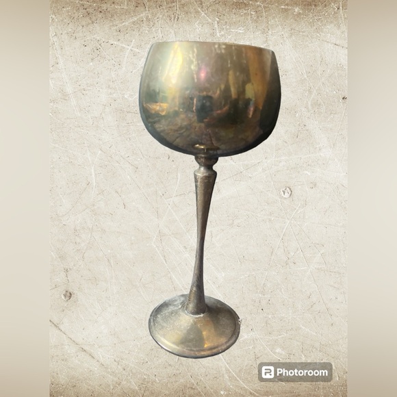 Genuine Brass King's Plate Wine Glass - Picture 3 of 10